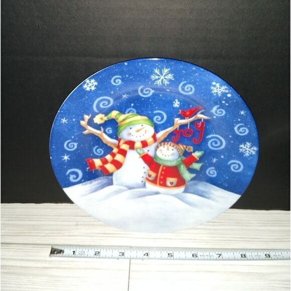 Gibson Debi Hron 2007 Plate 7 3/4" Snowman Joy - Picture 6 of 6